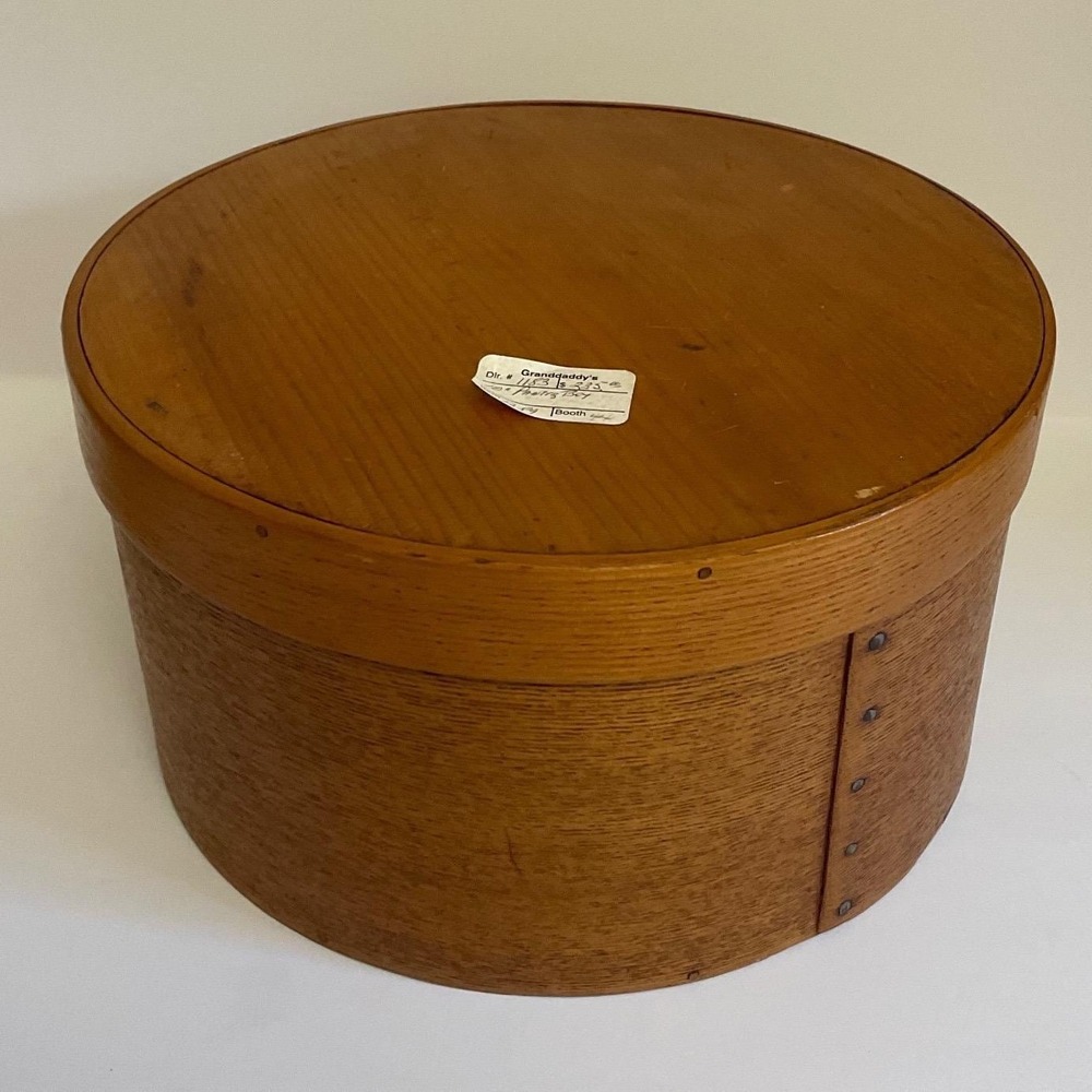 Antique Round Bentwood Wooden Pantry Box 1898 Handwritten Inscription 10 Inch